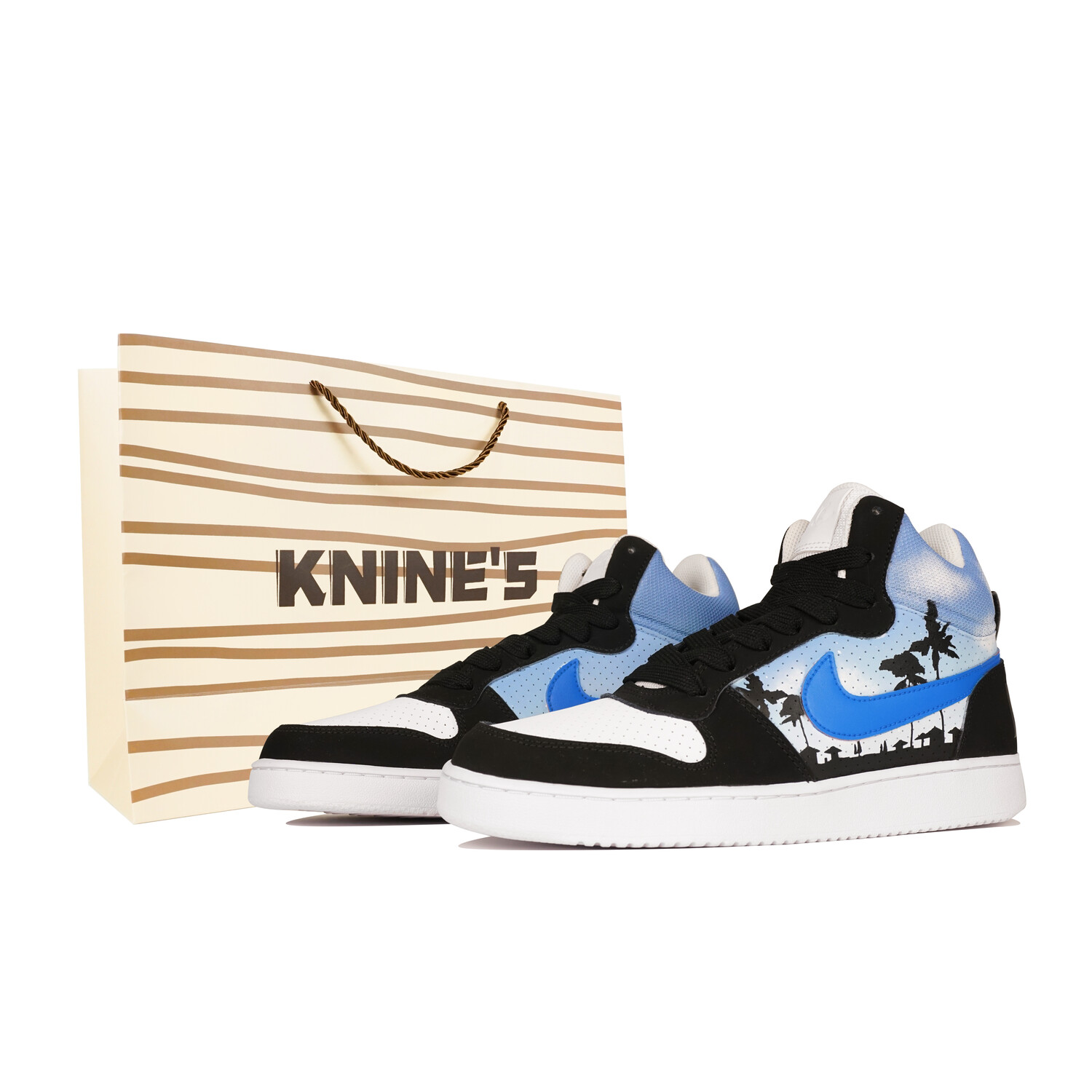 

Кроссовки Nike Court Borough Skateboard Shoes Men Mid-Top White Blue