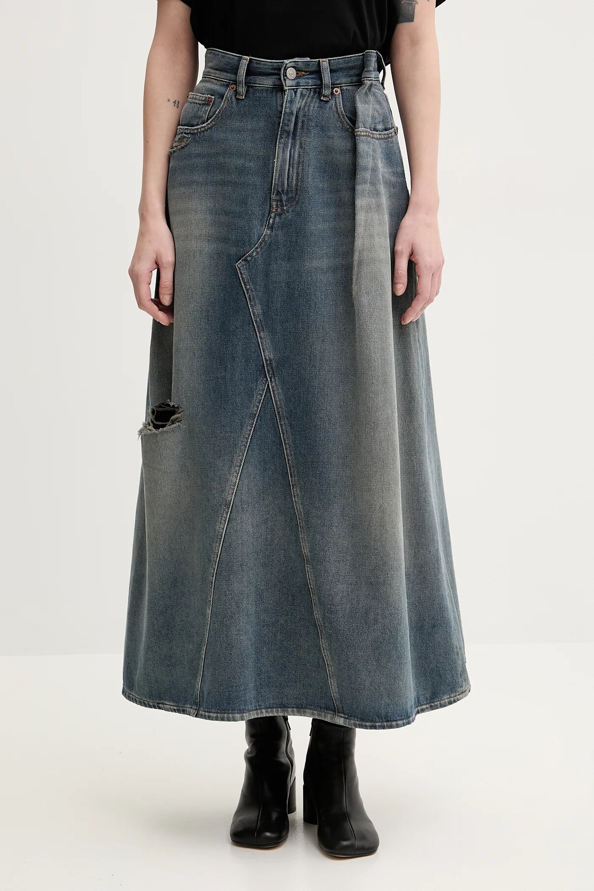 

Юбка из денима Mm6 Maison Margiela, синий