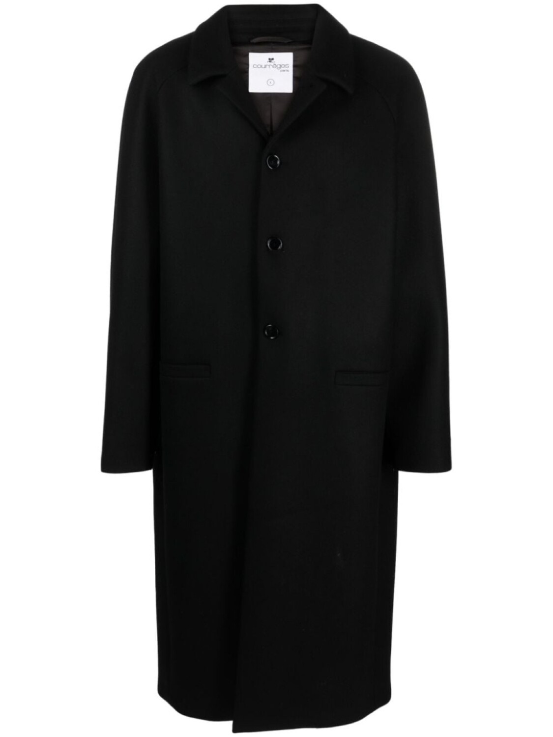 

Courrèges single-breasted wool-blend coat, черный