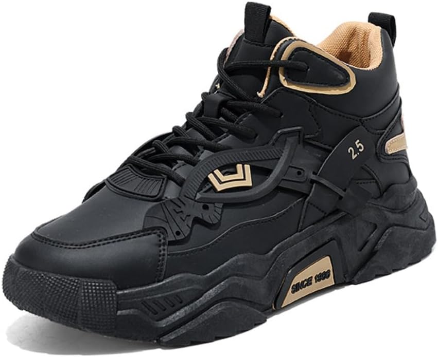 

Стильные кроссовки Y2K из полиуретановой кожи с поднятой подошвой на 6 см, удобные повседневные мужские туфли с модным дизайном для повседневной носки и уникальным уличным стилем Zixcplaz, черный