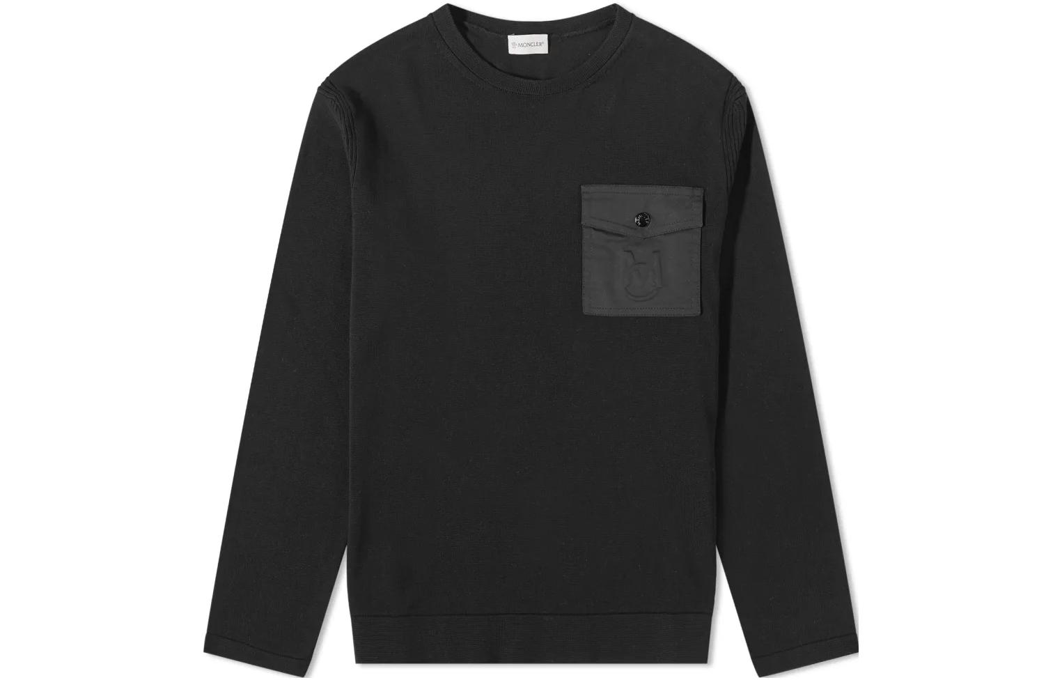 

Moncler Свитшот мужской черный с круглым вырезом Moderate Regular