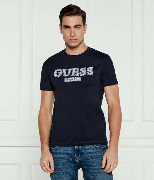 

Футболка мужская Guess Jeans облегающего кроя с принтом, синий