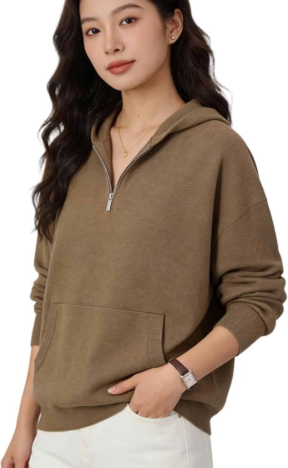 

Унисекс худи на молнии с капюшоном, теплый, свободный крой