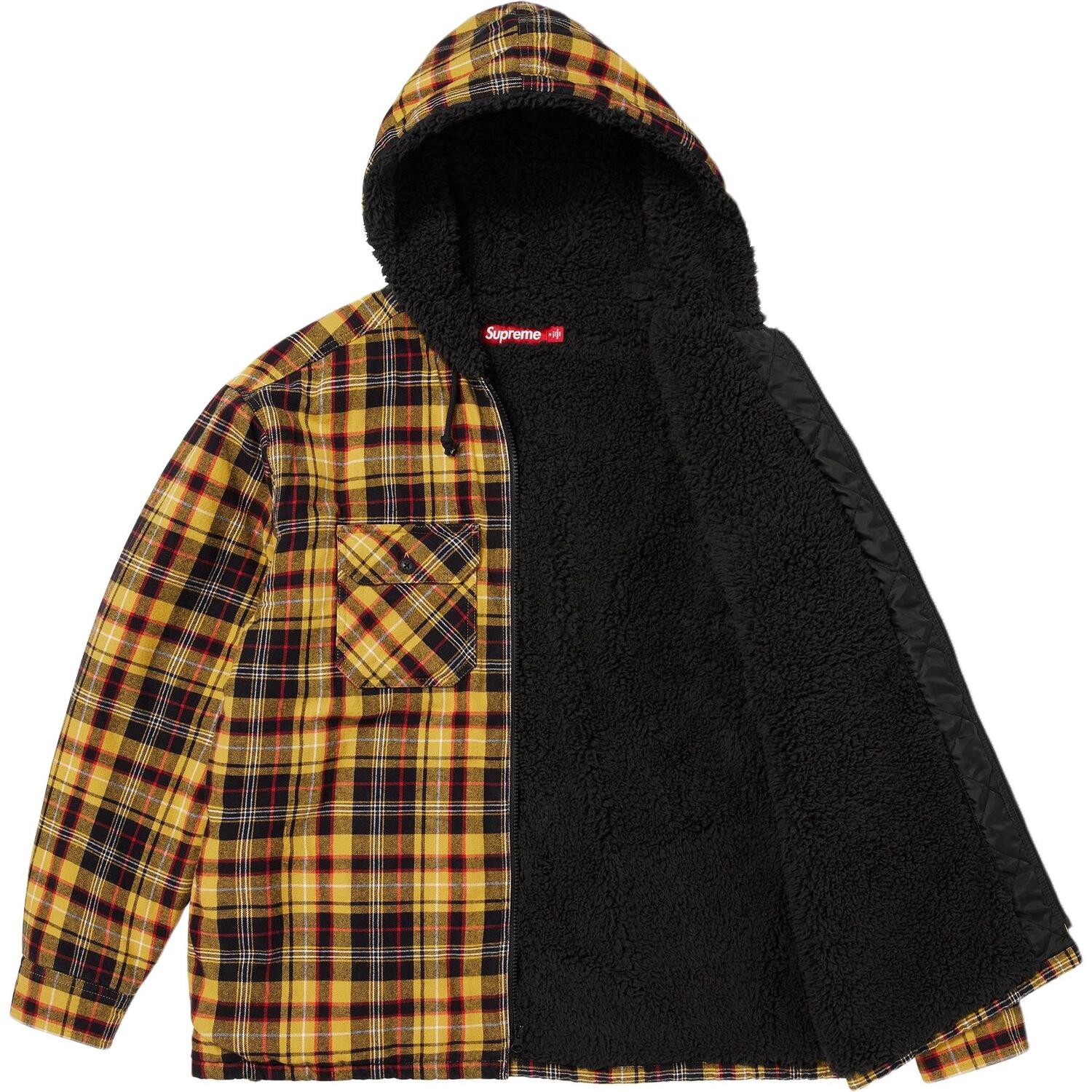 Флисовая толстовка с капюшоном и молнией унисекс Supreme, желтый — фото 3
