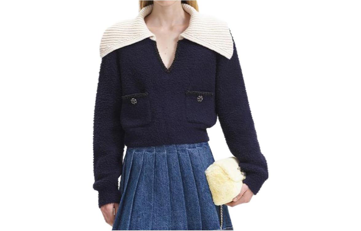 

Self-portrait Женская куртка для автопортрета в темно-синем цвете, Navy Blue