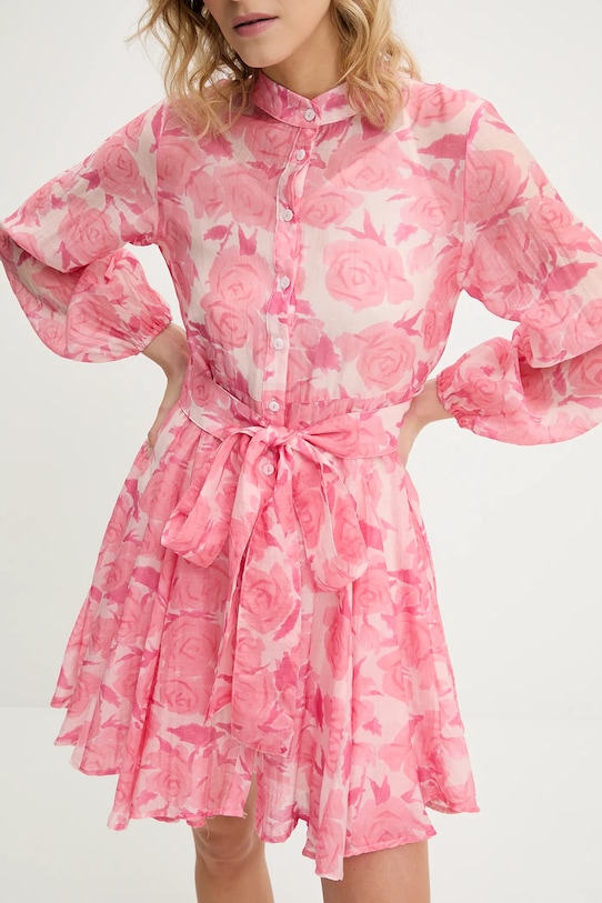 

Платье с шелком Answear.Lab, розовый