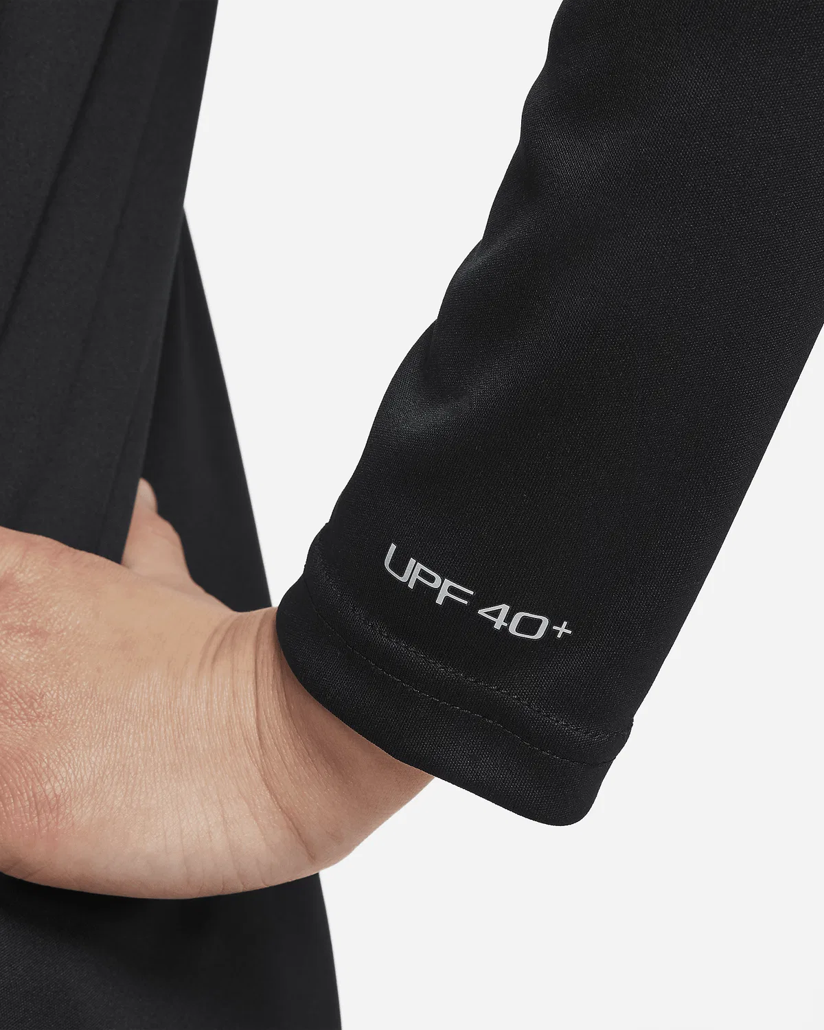 Детская (мальчиковая) длинная футболка Nike Swim Hydroguard Essential Dri-FIT UV, Black/White — фото 4