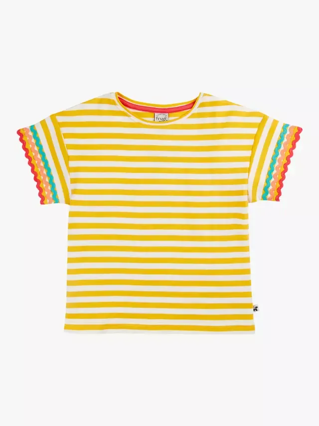 Детская футболка Thea с коротким рукавом и тесьмой, цвет шмель/радуга Frugi