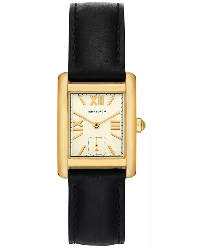 

Женские часы The Eleanor с черным кожаным ремешком, 25 мм Tory Burch, черный