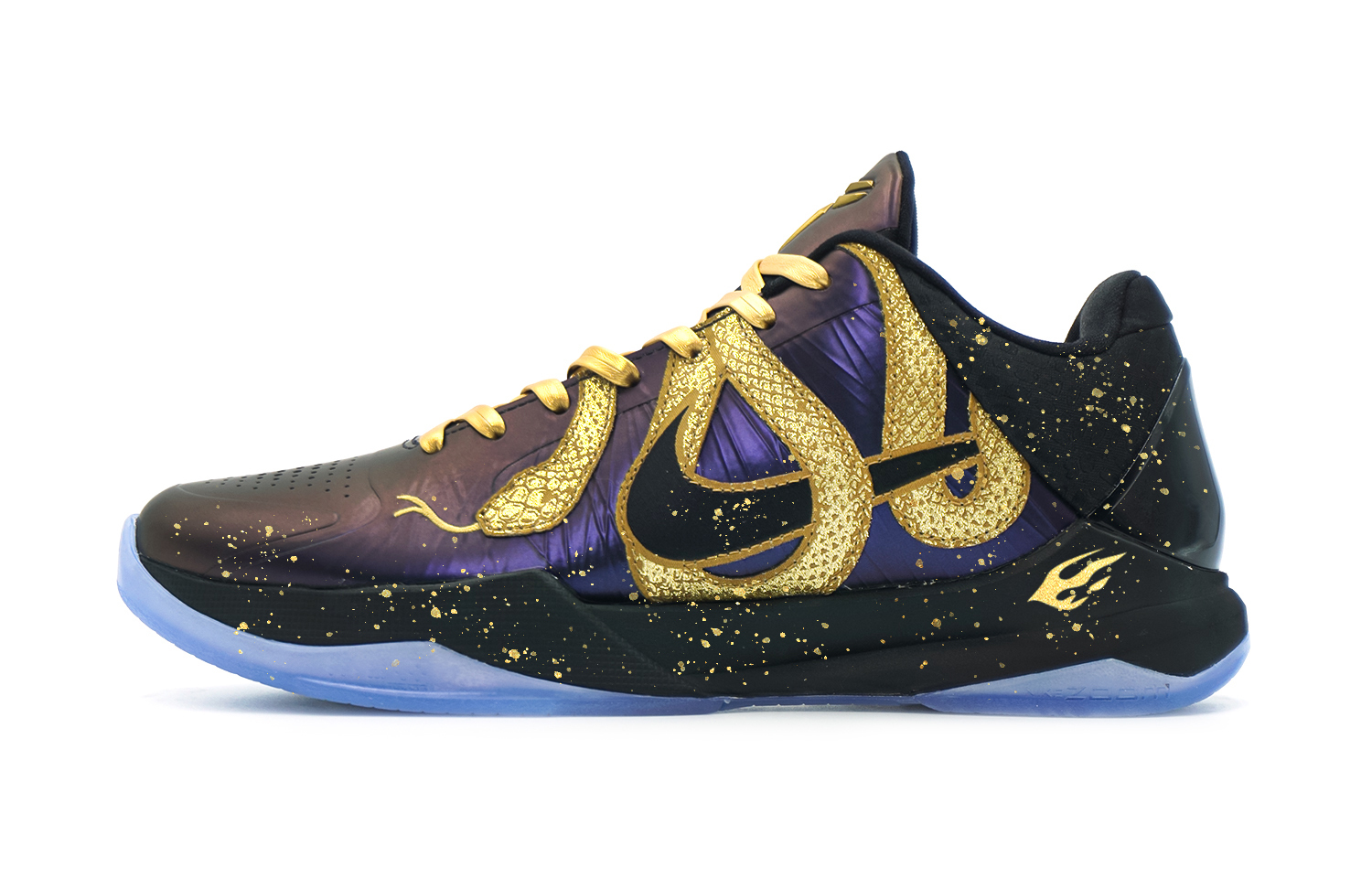 

Nike Кроссовки Kobe 5 нескользящие износостойкие низкие мужские черные, цвет Black