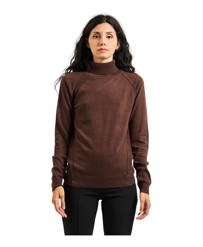 

Свитер с высоким воротником Silvian Heach, коричневый