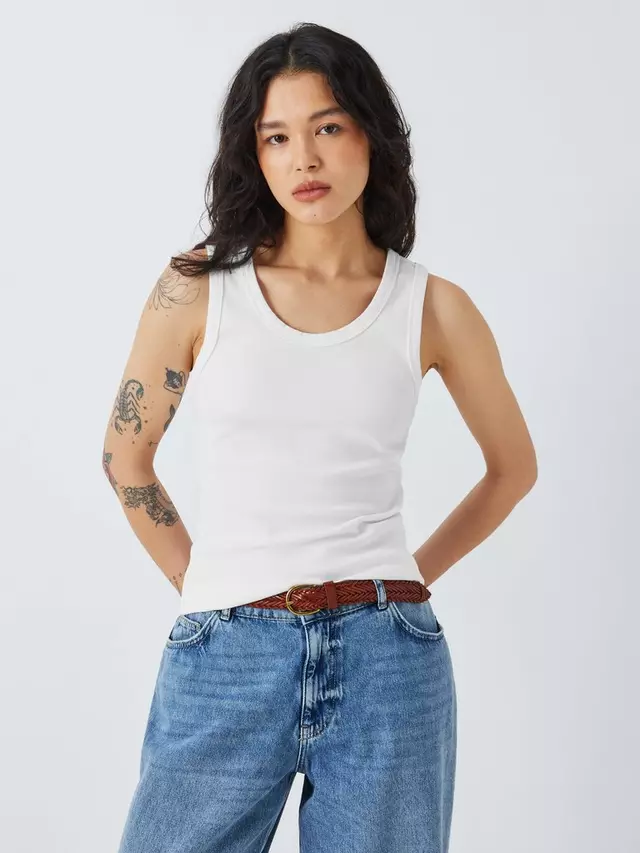 

Топ AND/OR Willa Ribbed Vest, белый