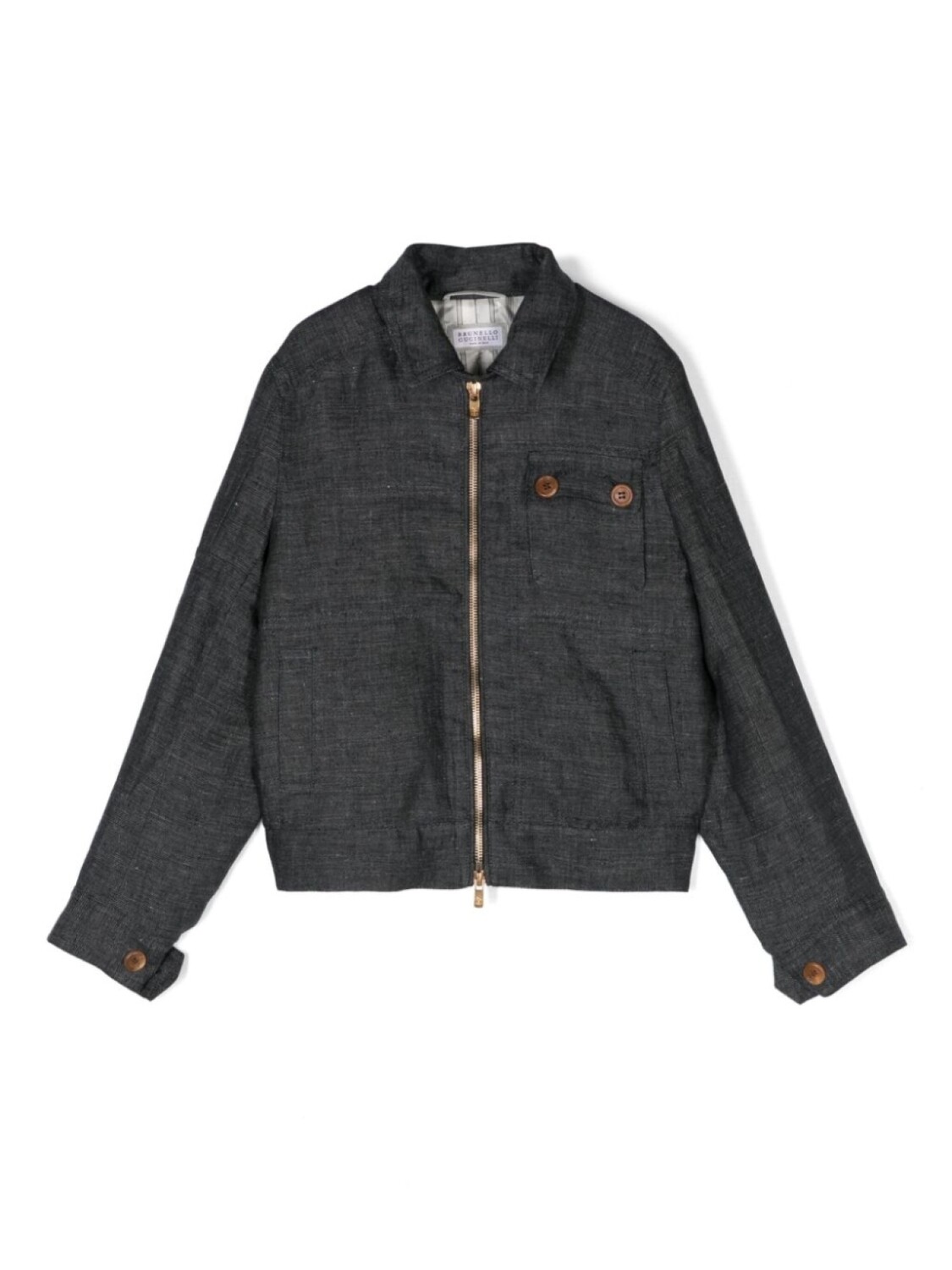 

Brunello Cucinelli Kids куртка с классическим воротником, черный