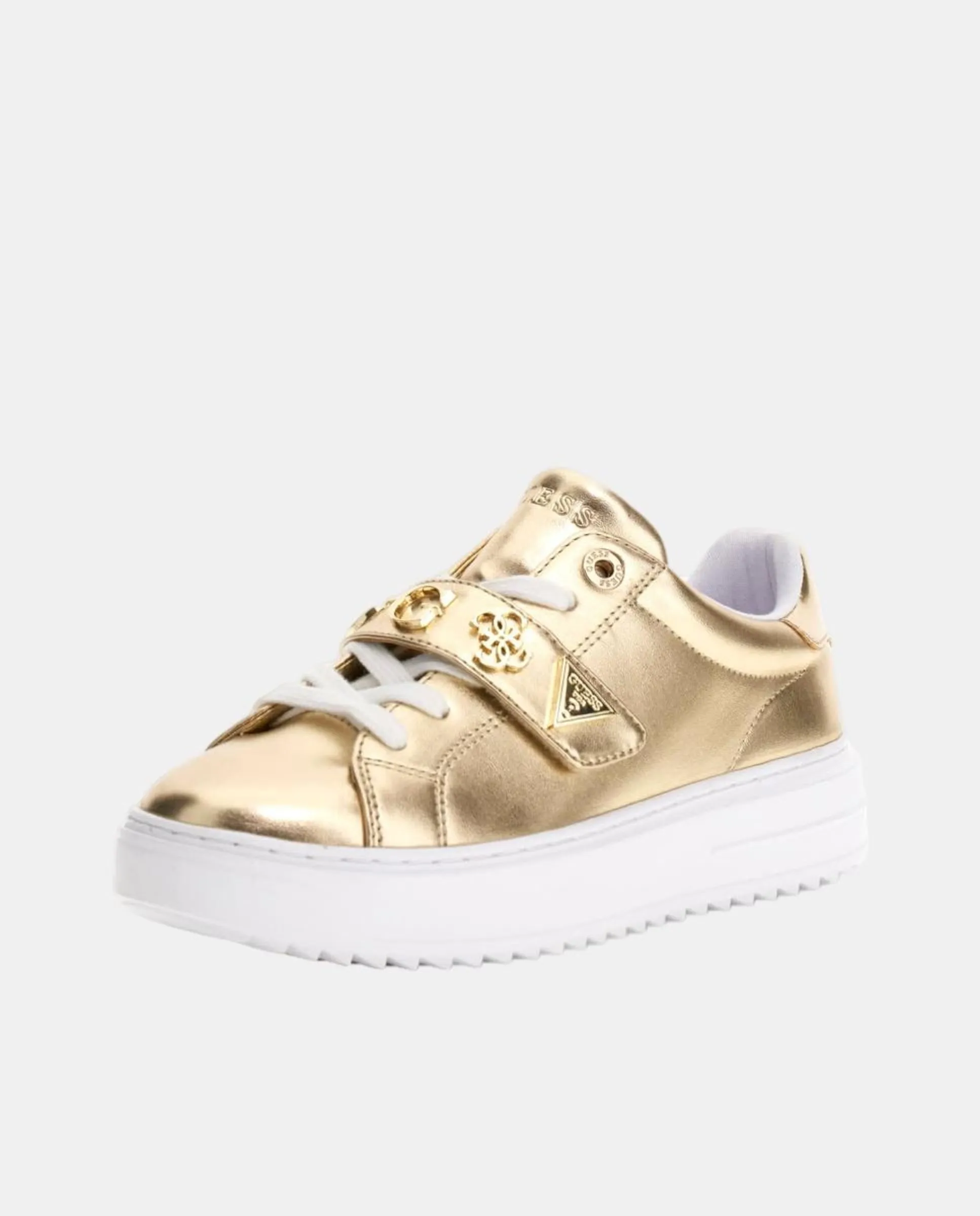 Женские кеды Drift из искусственной кожи со шнурками Guess, золотой — фото 2