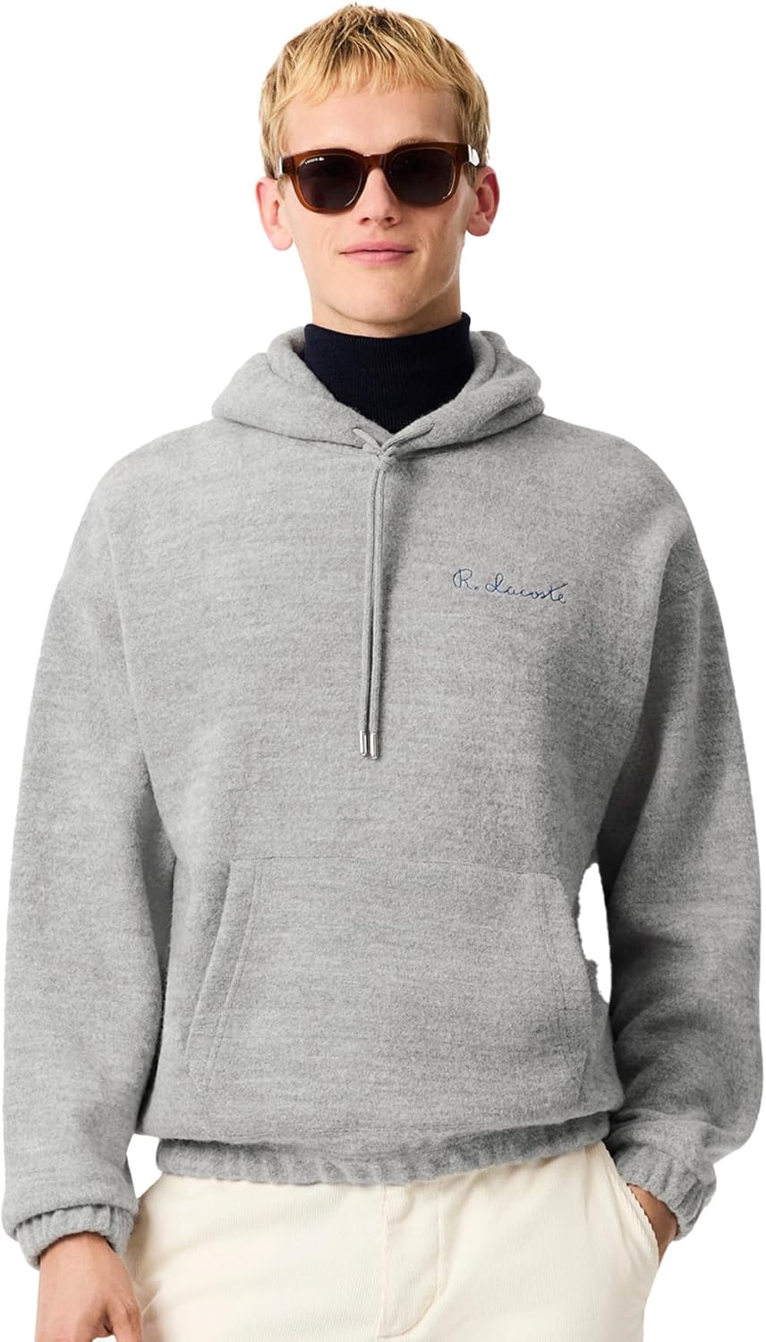 

Мужская толстовка Lacoste (официальная) с фирменной строчкой, серый