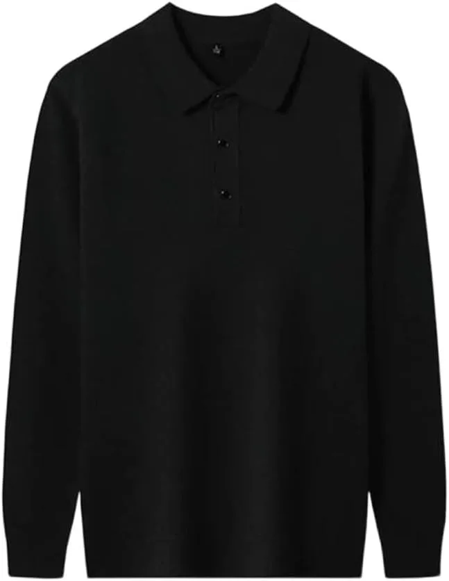 

Мужской вязаный пуловер с воротником-поло из мягкой шерсти