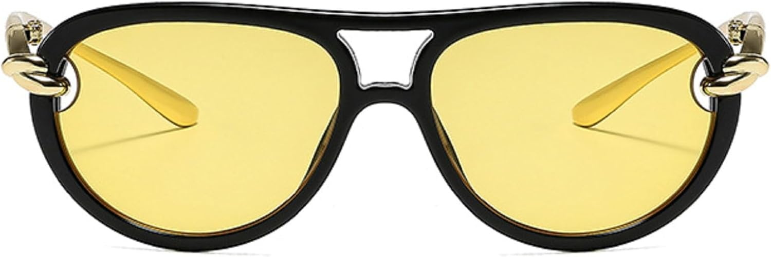 

Роскошные золотые солнцезащитные очки-пилот для женщин, модные солнцезащитные очки с двойной перемычкой и металлической оправой, защита от УФ-излучения UV400 mincl, C6