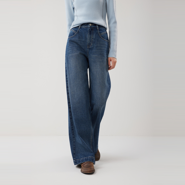 

ELLE Джинсы женские светло-голубые умеренно широкие