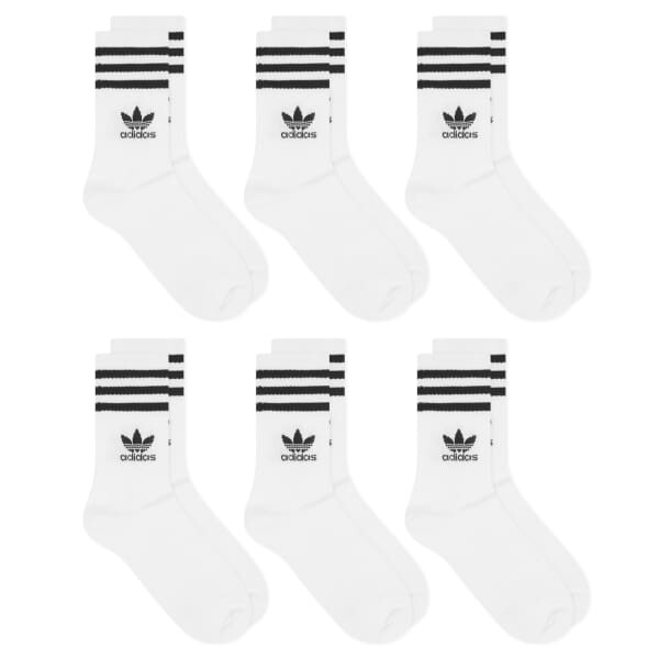 

Носки с тремя полосками - 6 шт. в упаковке Adidas, белый