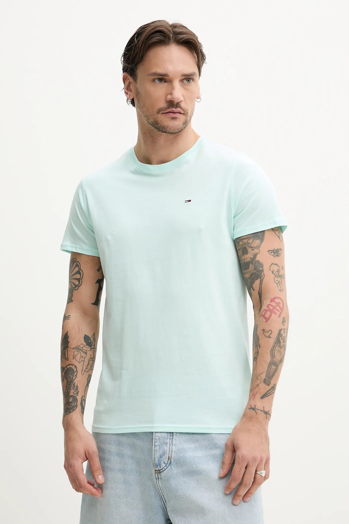 

Футболка из хлопка Tommy Jeans, бирюзовый