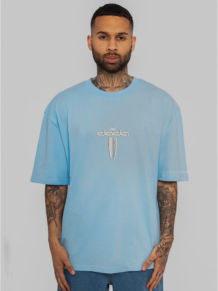 

DADA Футболка с фирменной вышивкой синего цвета, Синий, DADA Футболка с фирменной вышивкой синего цвета