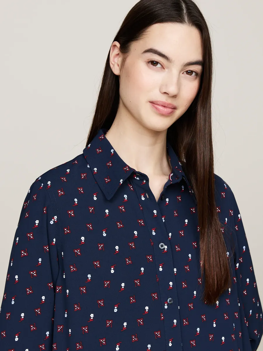 

Платье-рубашка Tommy Jeans "TJW FLORAL MIX MINI SHIRT DRESS", с цветочным принтом, черный