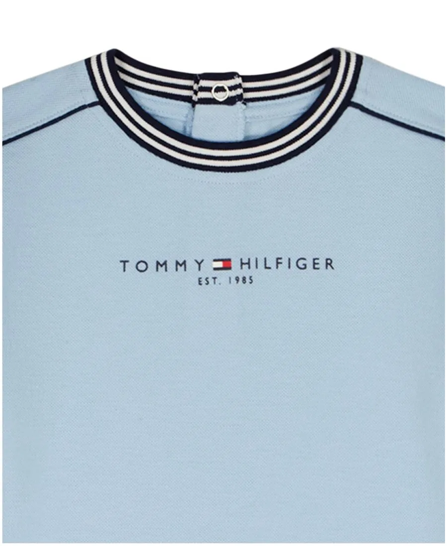 Детский комбинезон-шорты из трикотажа пике для мальчиков Tommy Hilfiger, синий — фото 4