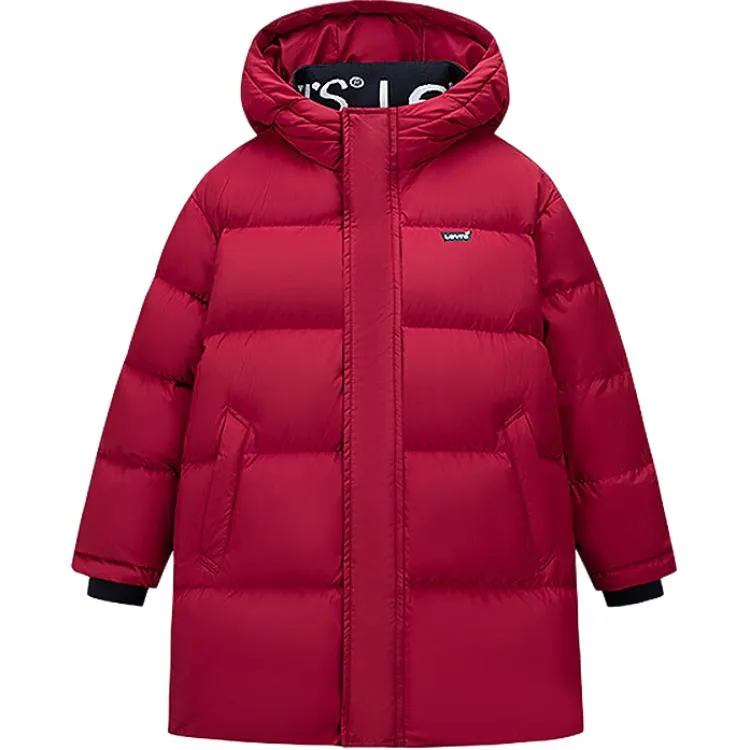 Детская пуховая куртка с капюшоном, микростретч Levis, Pepper Red