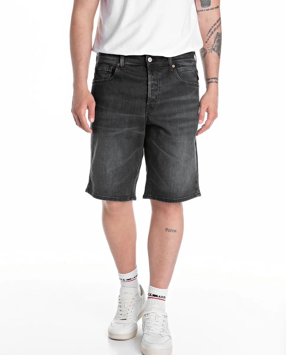 

Мужские джинсовые шорты с карманами Replay, черный
