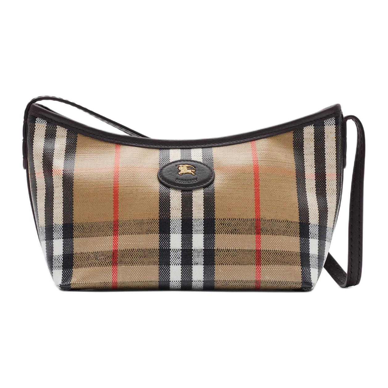 

Burberry Хлопковая мини-сумка через плечо женская песочная