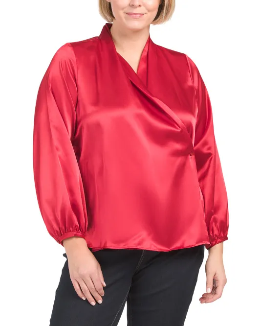 

Плюс атласная блузка Calvin Klein, красный