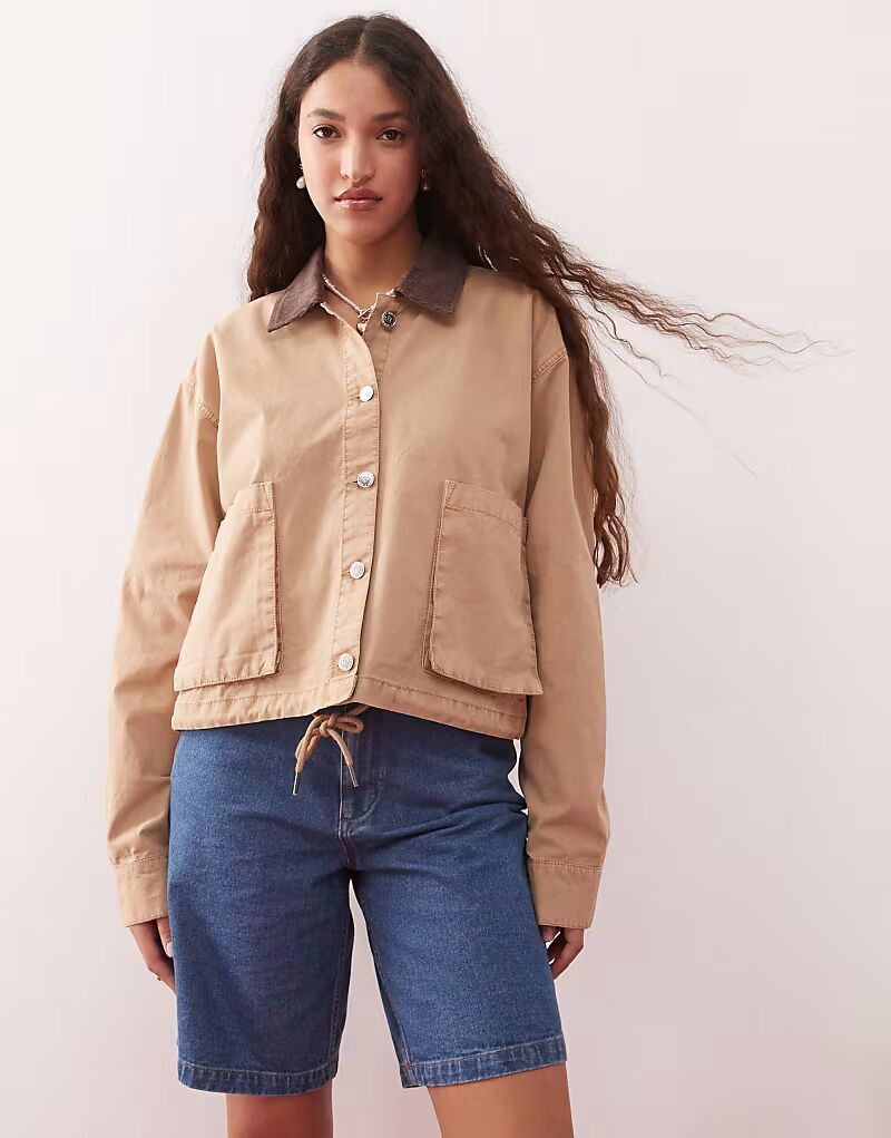 

Куртка Miss Selfridge Barn в коричневом цвете