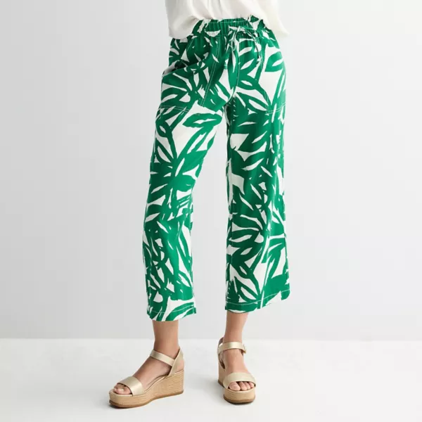 

Женские льняные брюки-кюлоты Sonoma Goods For Life, цвет ivory green foliage
