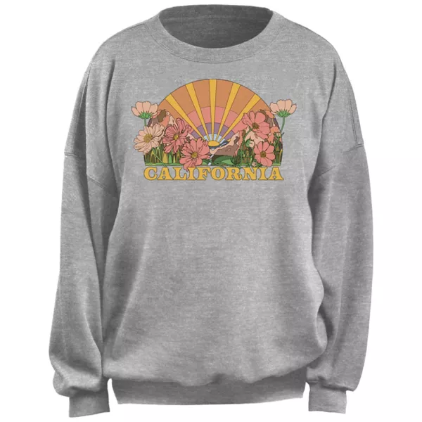 

Оверсайз худи California Sunrise с цветочным принтом для подростков Unbranded, серый