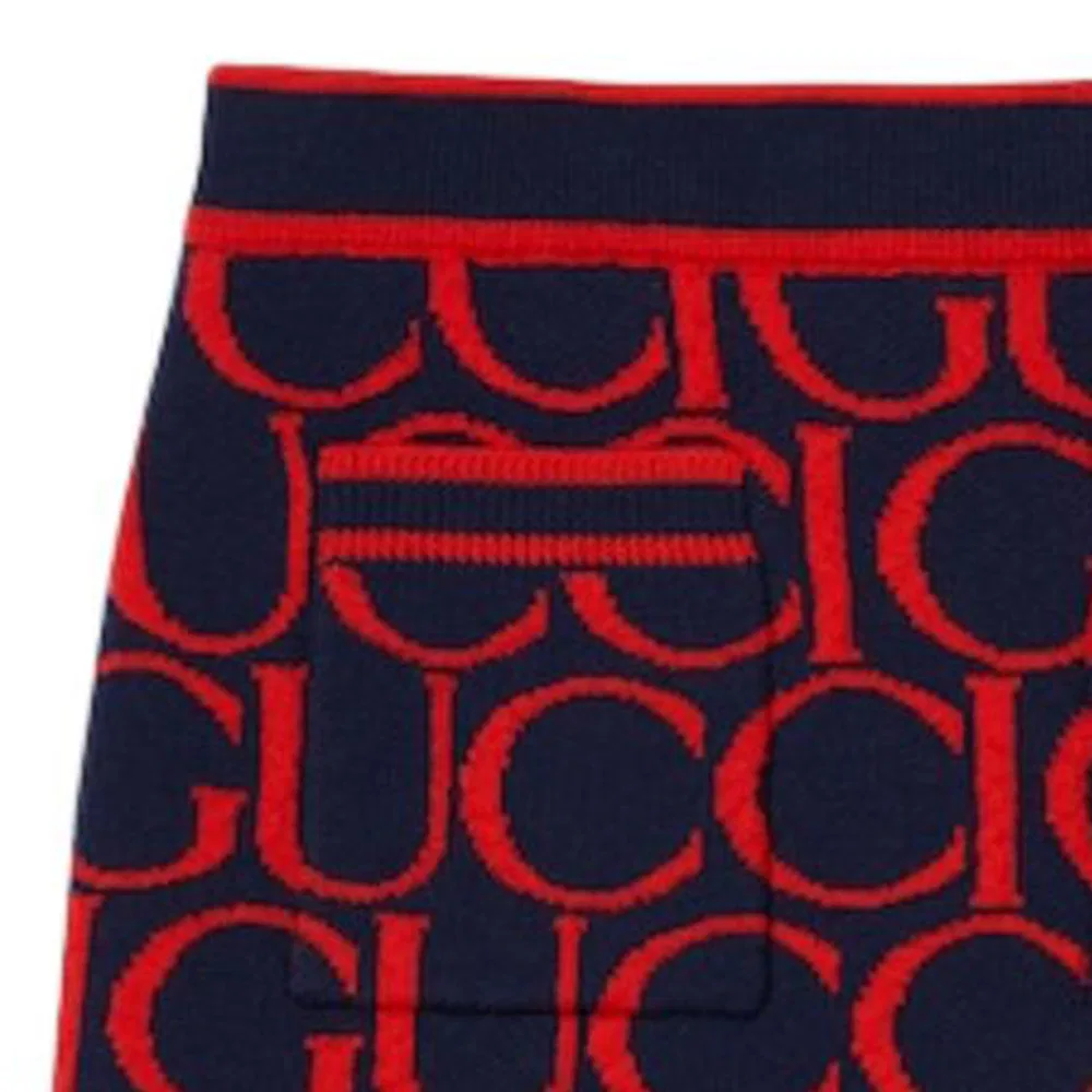 Юбка GUCCI Letter Brand Logo для детей темно-синяя красная — фото 4