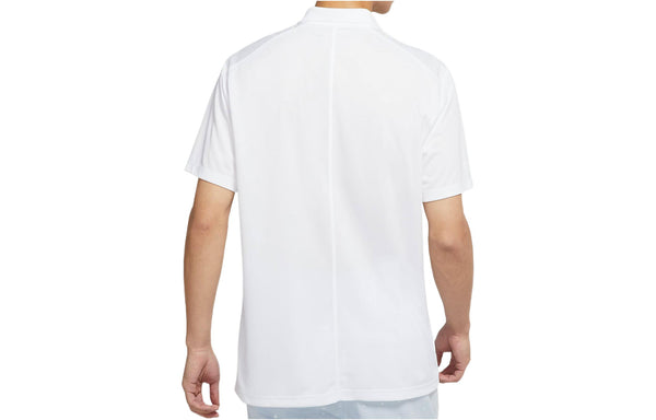 Футболка men's dri-fit victory solid color logo printing quick dry breathable short sleeve polo shirt white Nike, мультиколор — фото 2