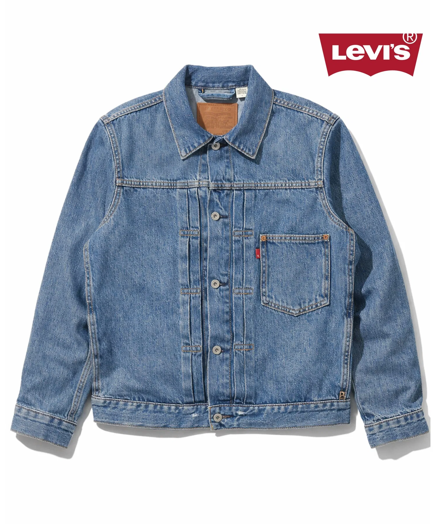 Джинсовая куртка Levi's TYPE I, цвет «средний индиго, с эффектом потертости».