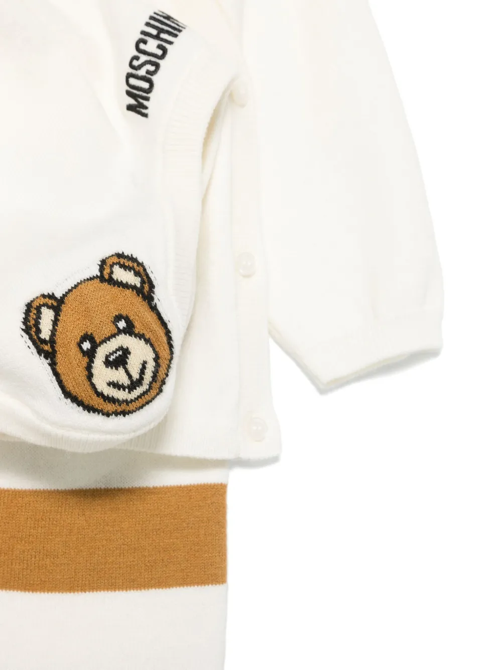 Комплект из футболки и шортов с принтом Teddy Bear Moschino Kids, белый — фото 2