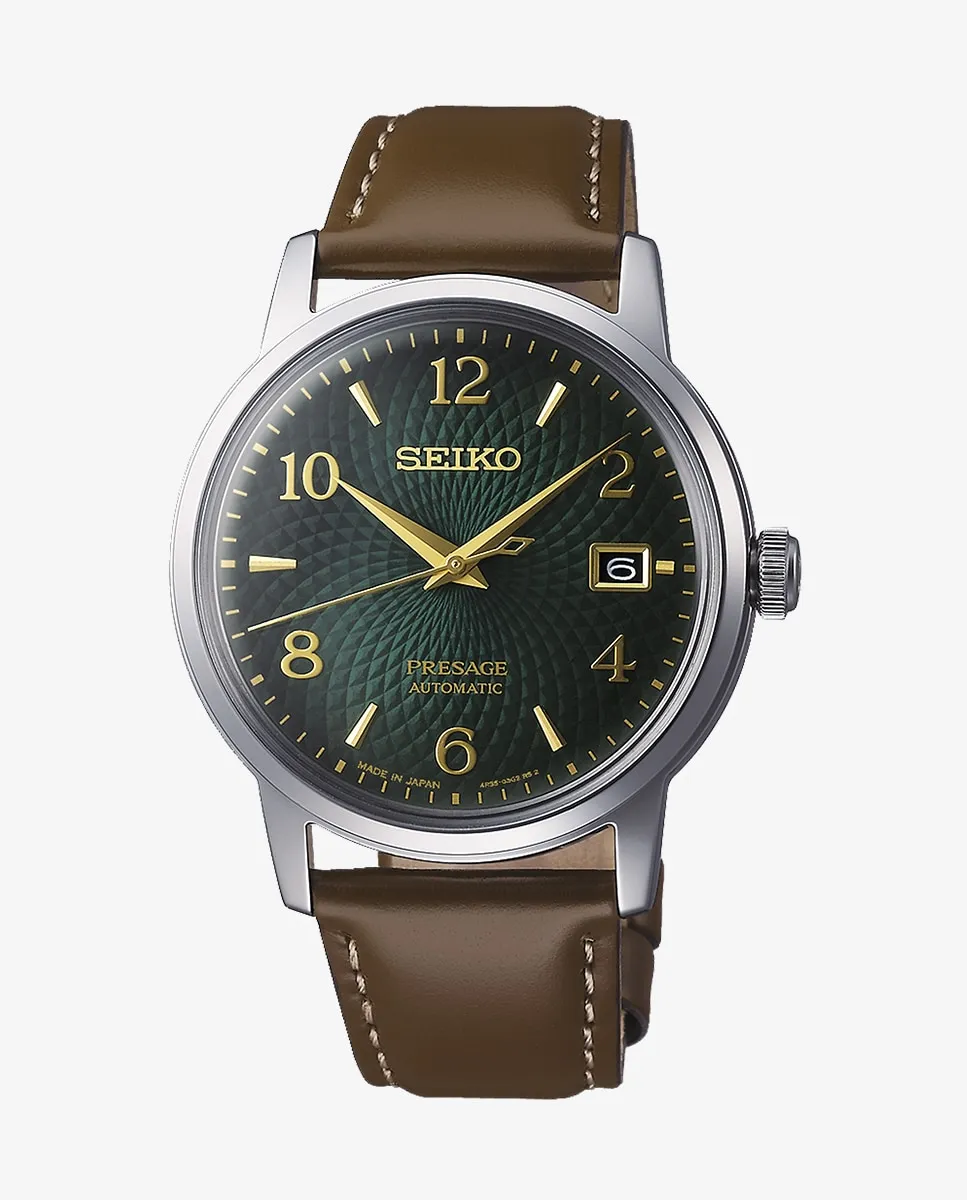 

Presage SRPE45J1 Автоматические мужские часы с коричневым кожаным ремешком Seiko, коричневый