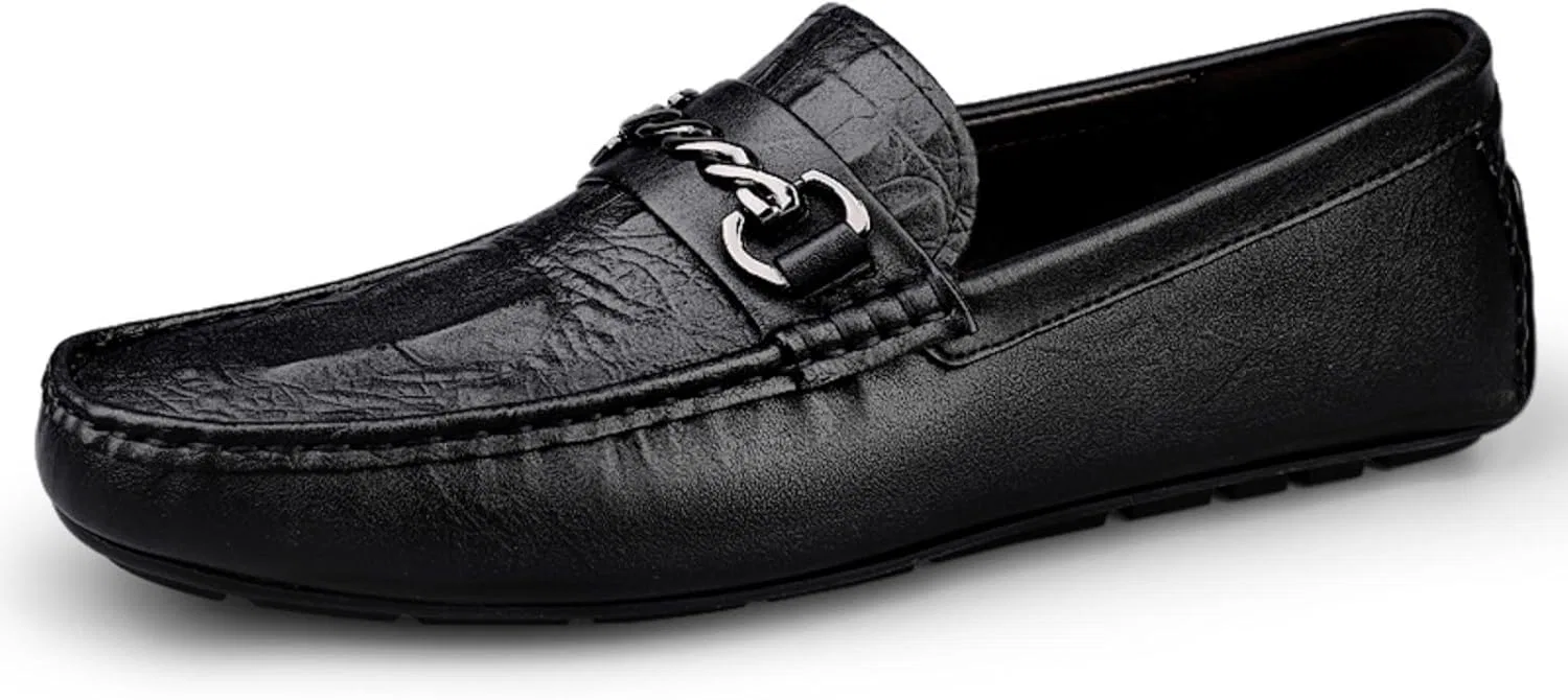 Мокасины кожаные мужские Loafers, черный ZBKHZD