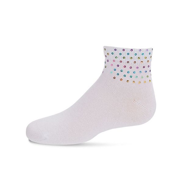 

Детский носочек с пайетками Multicolor из хлопковой смеси Memoi, White