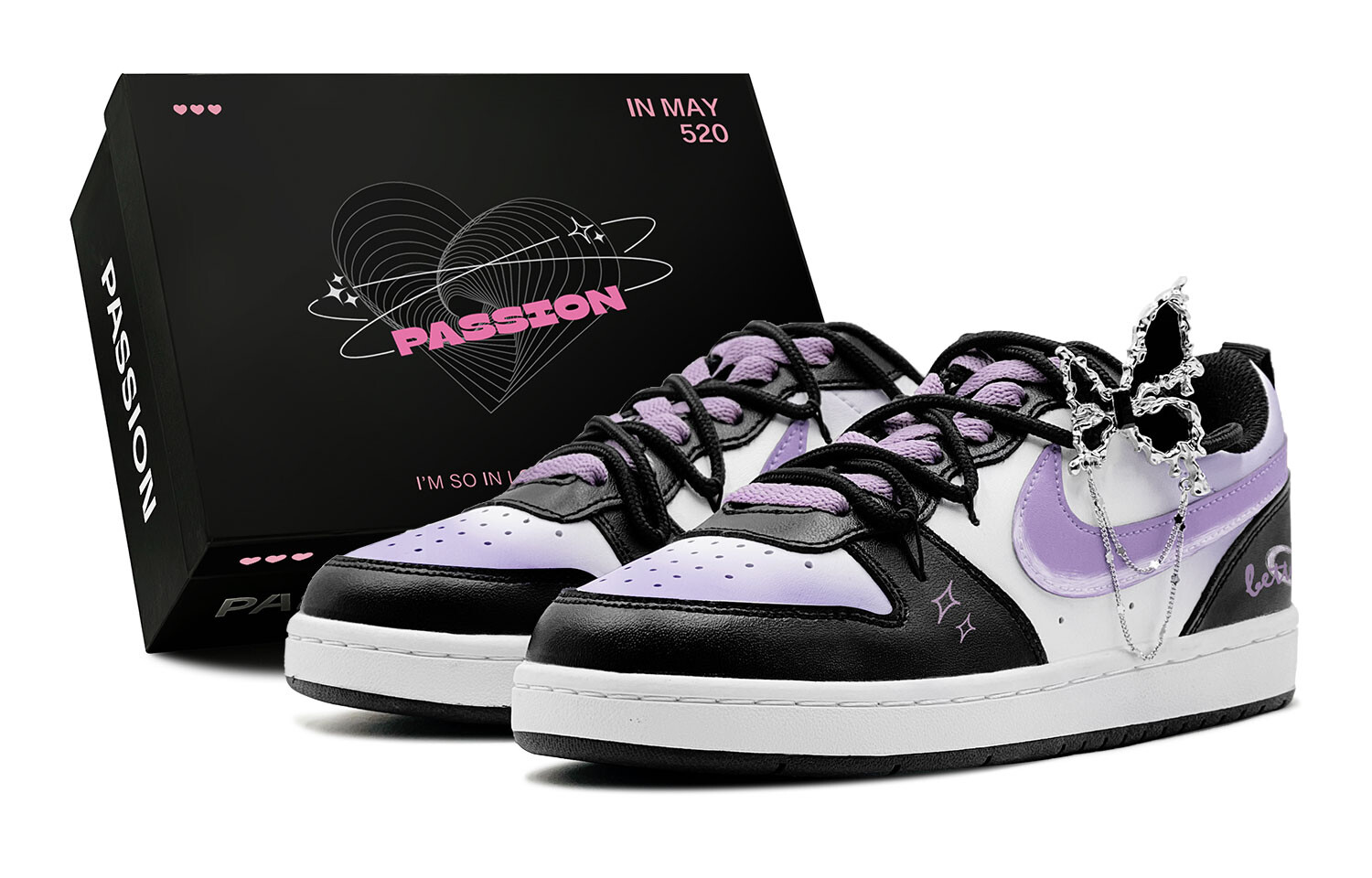 

Кроссовки Nike Court Borough Skateboarding Shoes Women's Low-top Black, цвет Light Lavender