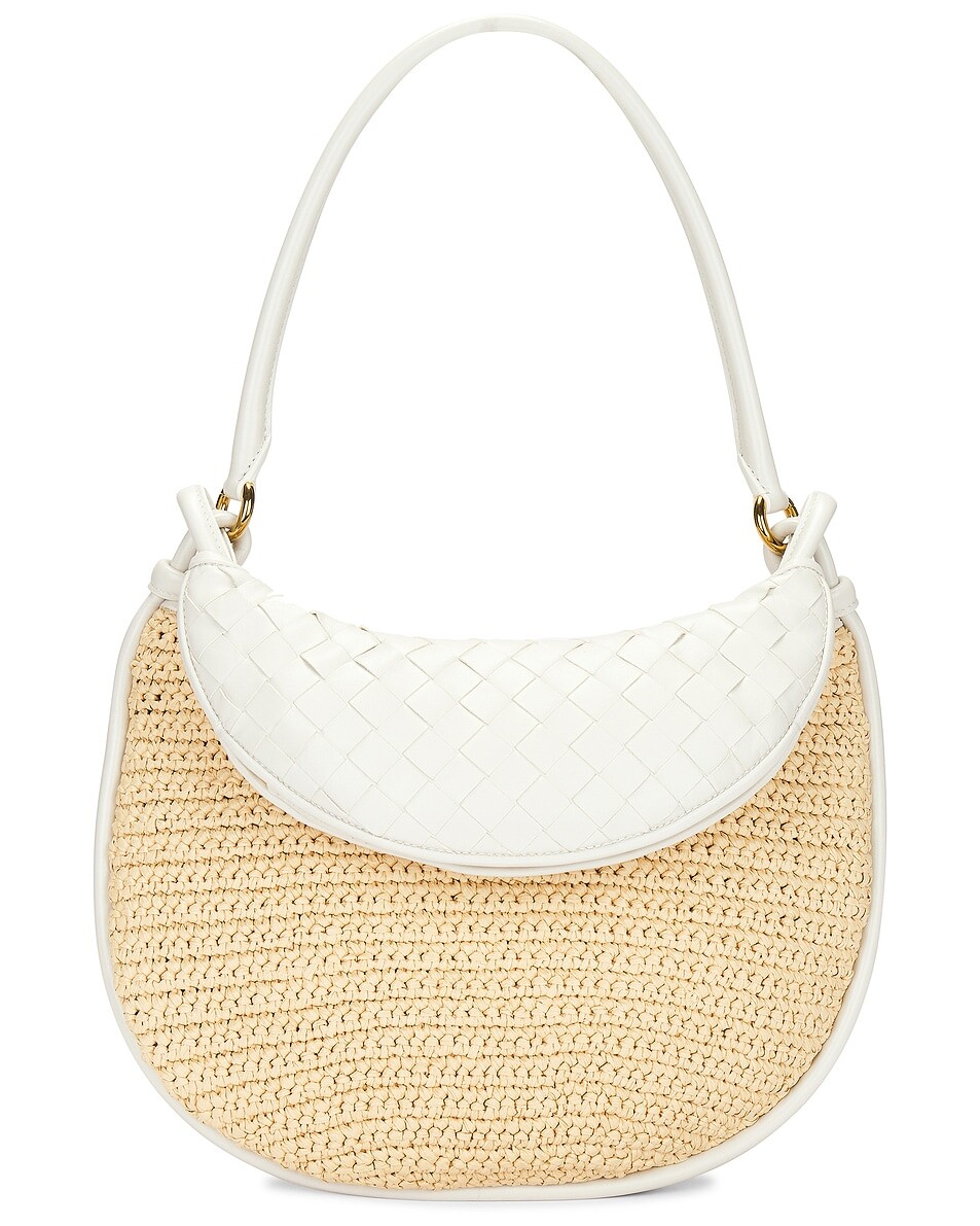 

Средняя сумка Gemelli Bottega Veneta, цвет Natural, Chalk, & Muse Brass