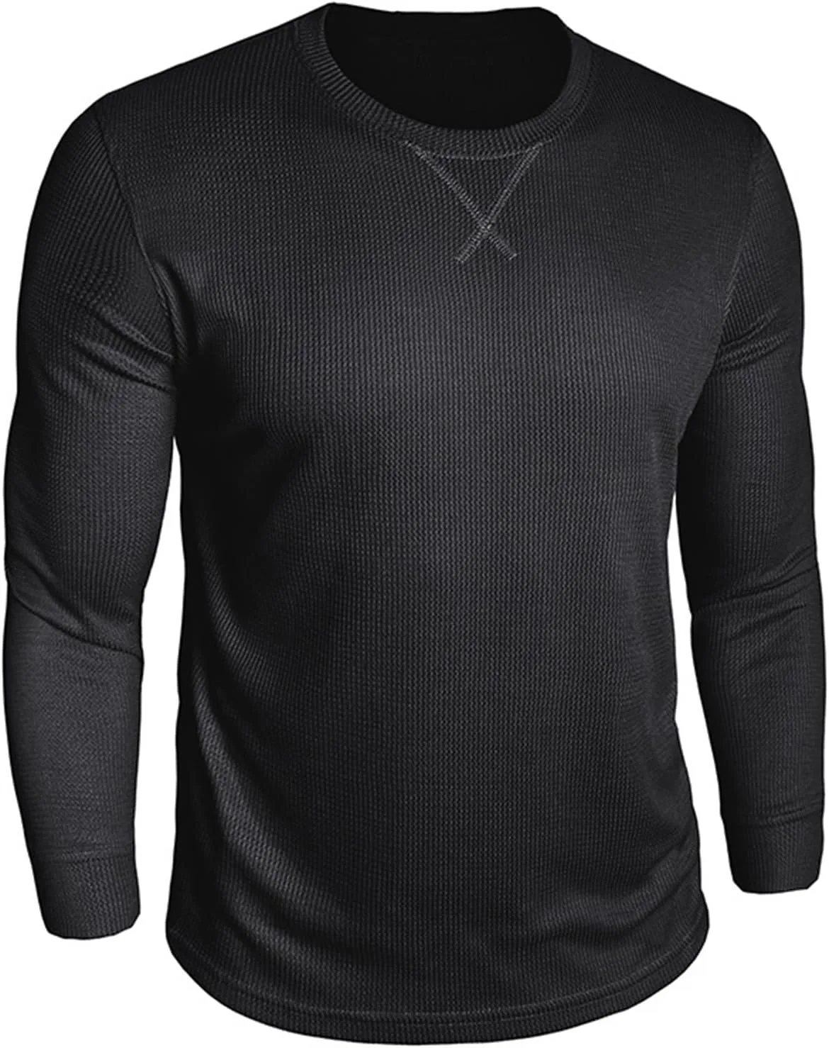 Мужская термофутболка-поло с вафельной текстурой, легкая, slim fit — фото 3