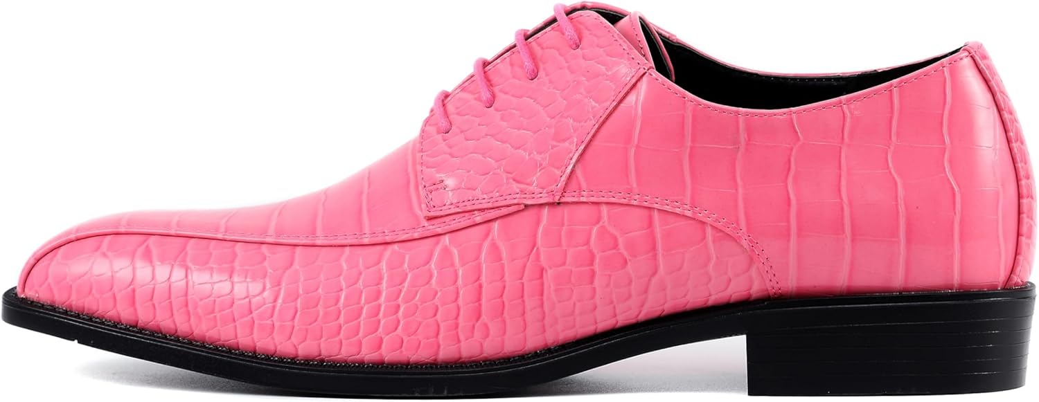 Мужские классические туфли Amali Harvey Fashion с крокодиловой кожей, фуксия — фото 2