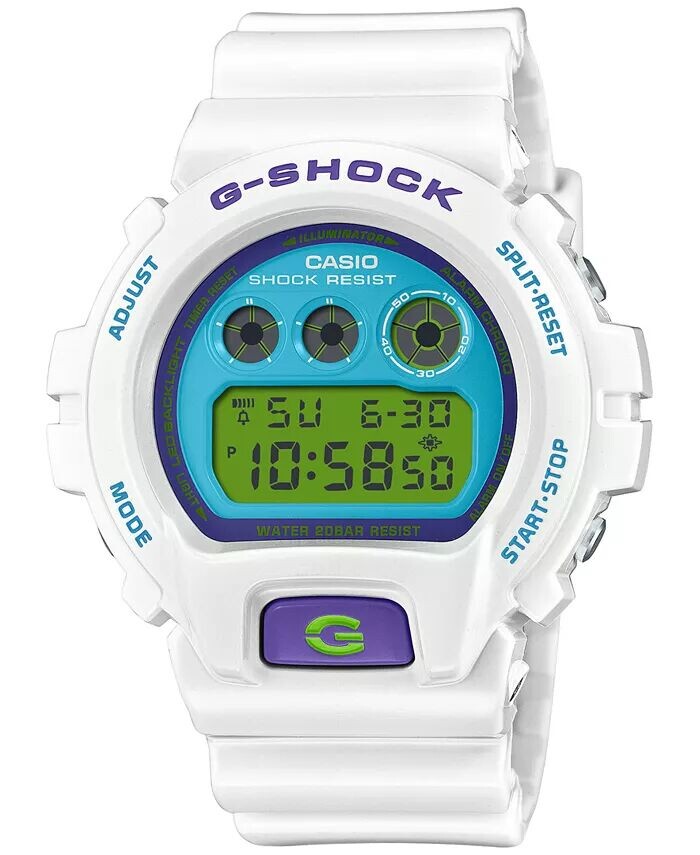 

Мужские цифровые часы с белым полимерным ремешком, 50 мм, DW6900RCS-7 G-Shock, белый