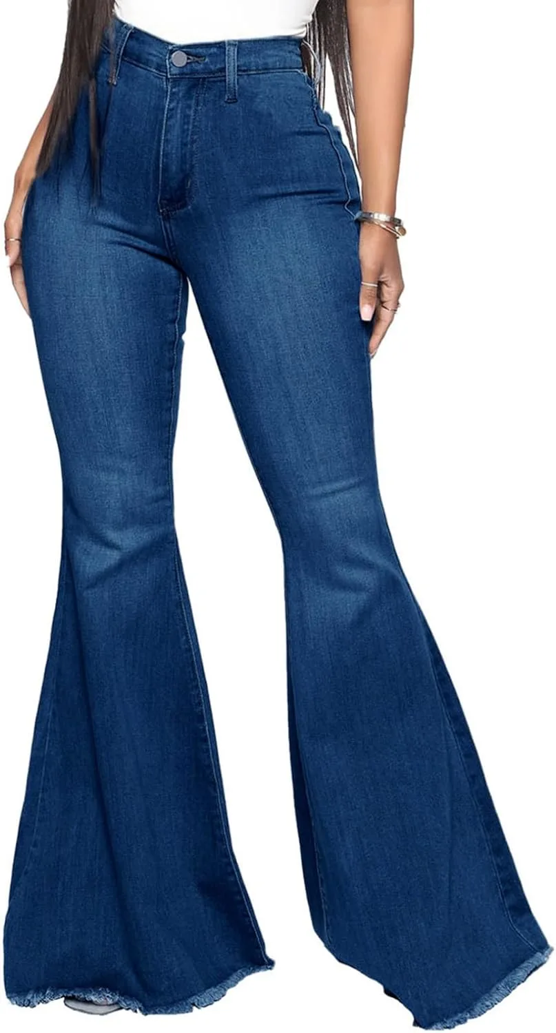 

Feeshow женские модные джинсы клеш с высокой талией slim fit