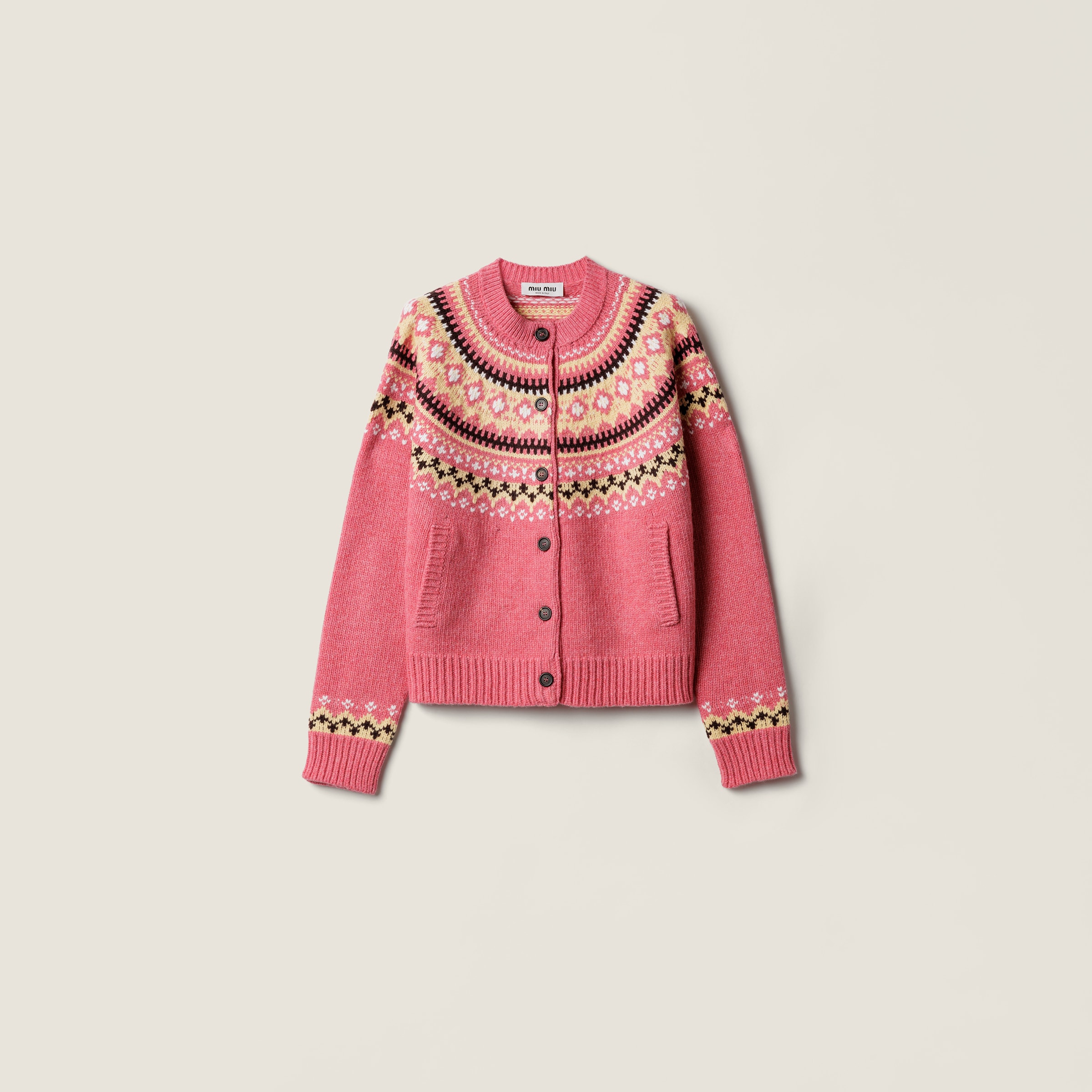 

Кардиган из шерсти MIU MIU, розовый