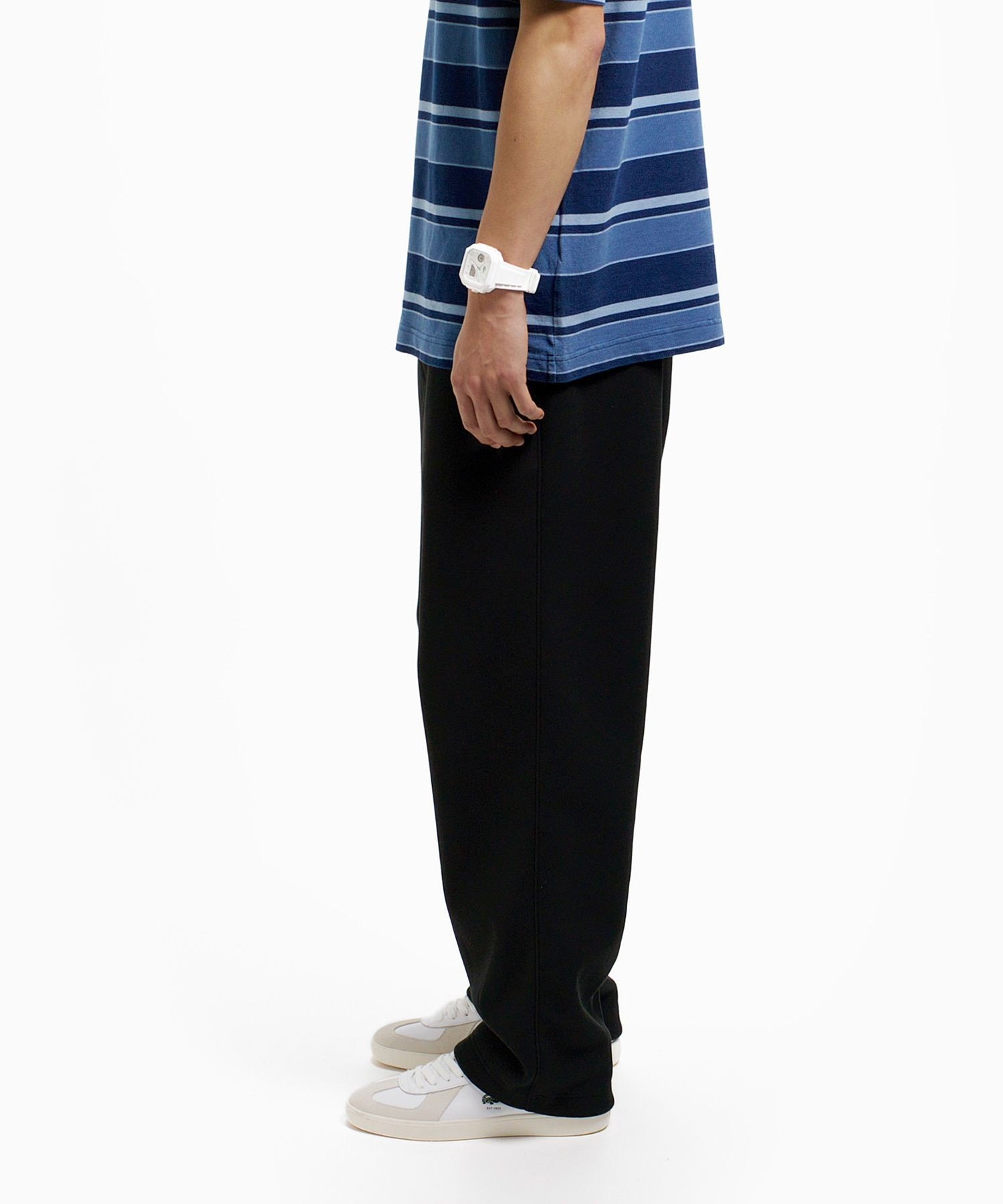 Большие спортивные штаны из пике / спортивные брюки LACOSTE, Black — фото 3