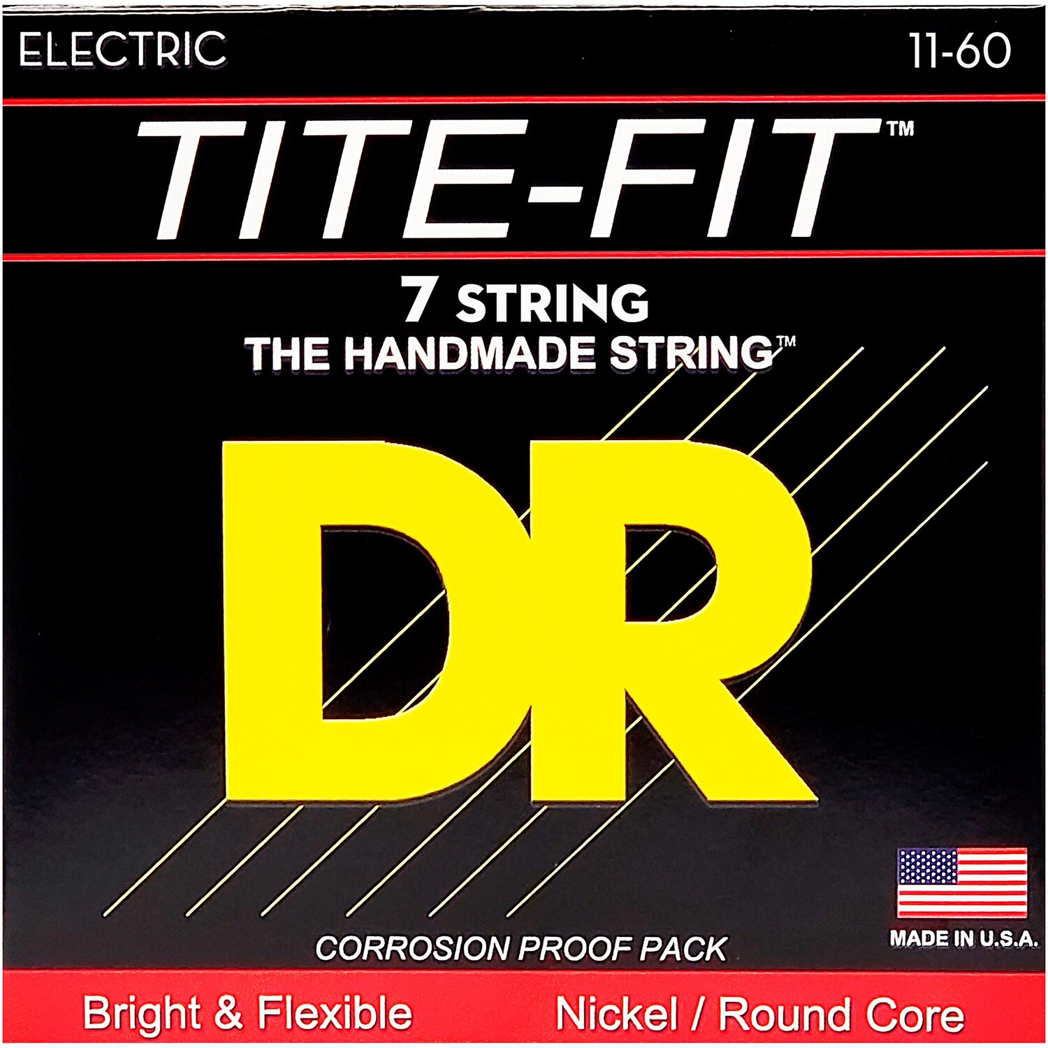 

DR Strings Tite-Fit, никелированные струны для 7-струнной электрогитары, тяжелые (11-60)